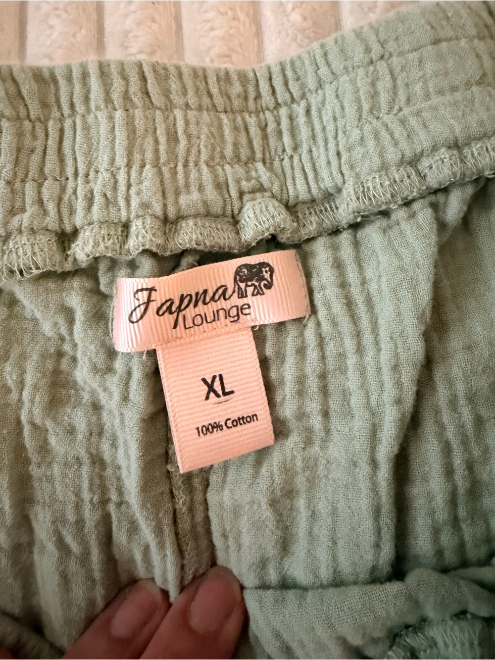 Japna Sage Green Wide-Leg Crinkle Lounge Set - Picture 7 of 12